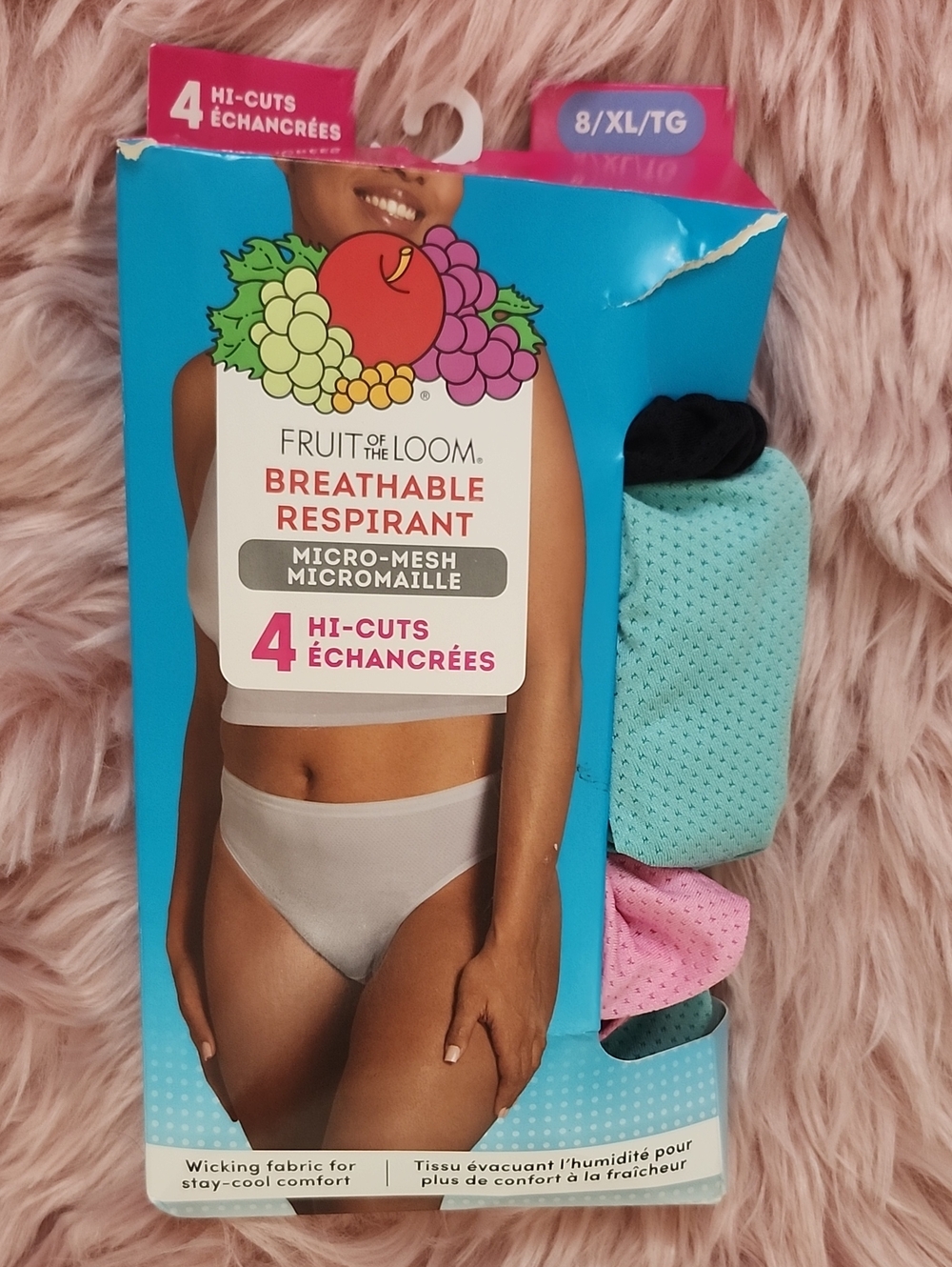 *OPEN PACKAGE* Brand New Fruit Of The Loom MICRO- MESH HI-CUTS-8